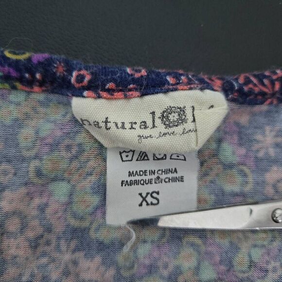 Natural Life Womens Floral Knee Length Dress Size XS Pink Sleeveless Boho Hippie - Picture 4 of 7